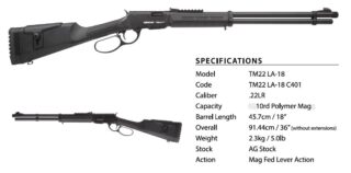 Derya Lever-action Rifle .22LR TM22 LA18 with two 10-round magazines